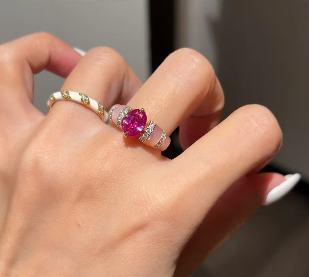 Sterling Silver Cubic Zirconia Ring | Stackable Dainty Everyday Ring, Gift for Women